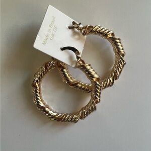 Gold Twisted Hoop Earrings